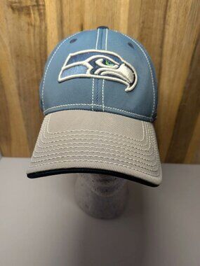 Seattle Seahawks NFL Authentic Sideline Reebok Fitted Hat Light Blue One Size